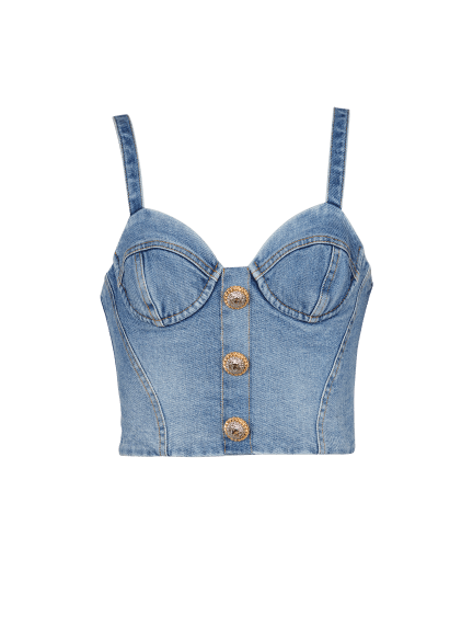 Denim top with thin straps