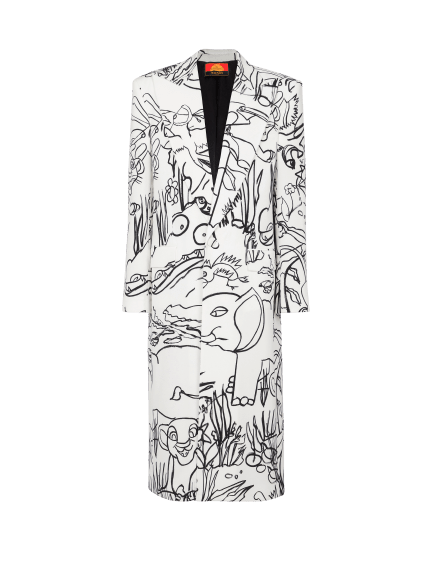 Disney x Balmain : The Lion King - Manteau long en crêpe imprimé Enfant Précoce