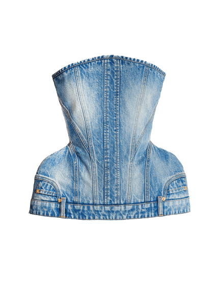 Structured denim bustier