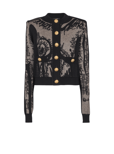 Cardigan en maille jacquard avec trompe-l'œil Corps