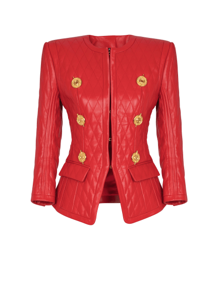 Jacke aus Lammleder mit Steppnähten
