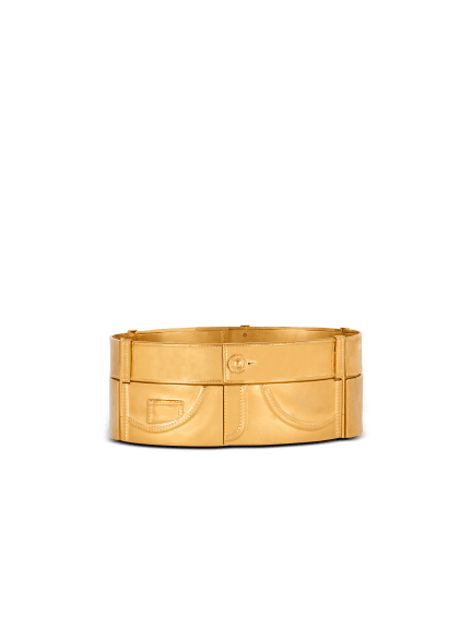 Brass belt with jeans effect