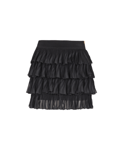 Short ruffled knit skirt 