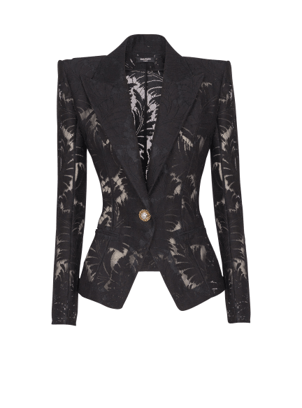 1-button fitted lace jacket