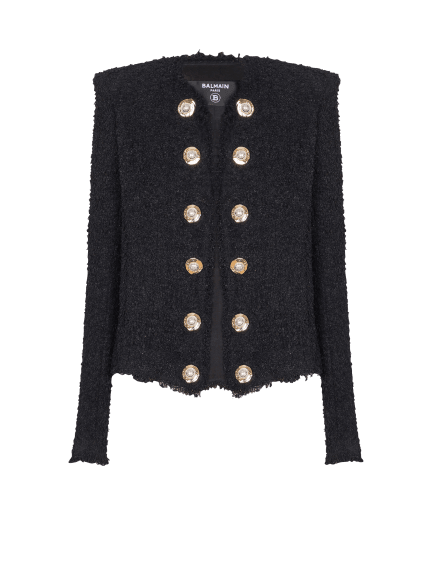 Edge-to-edge tweed jacket