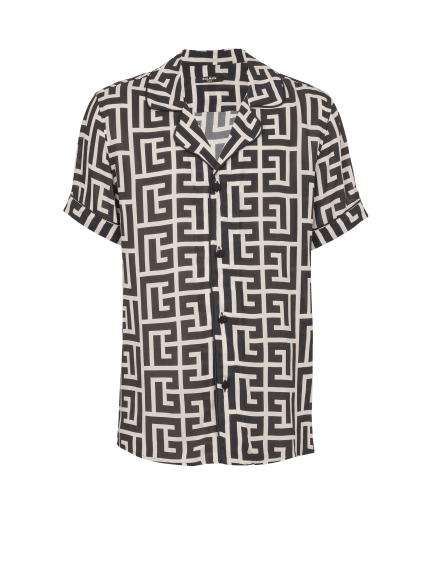 Pyjama shirt with monogrammed print