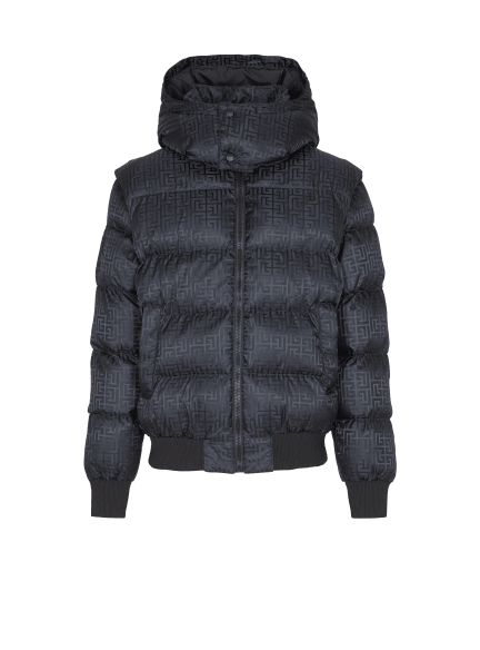 Cropped monogram jacquard padded jacket