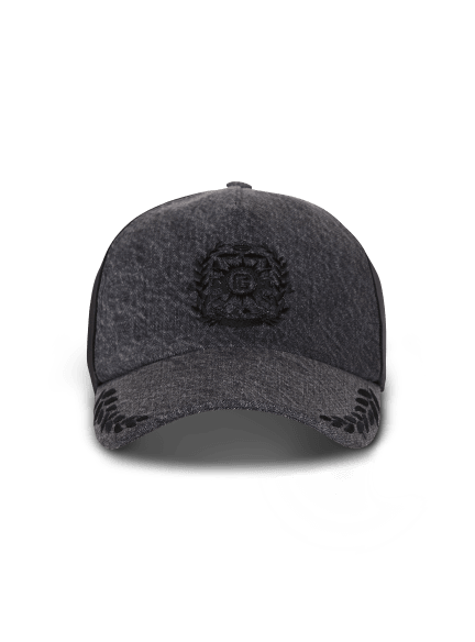 Balmain Écusson embroidered denim cap