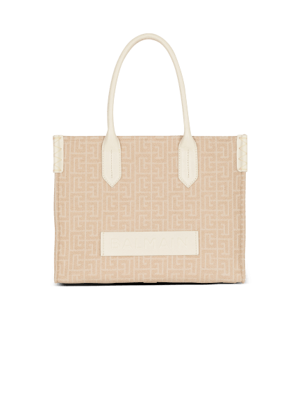 B-Army 36 monogrammed canvas jacquard and leather tote bag