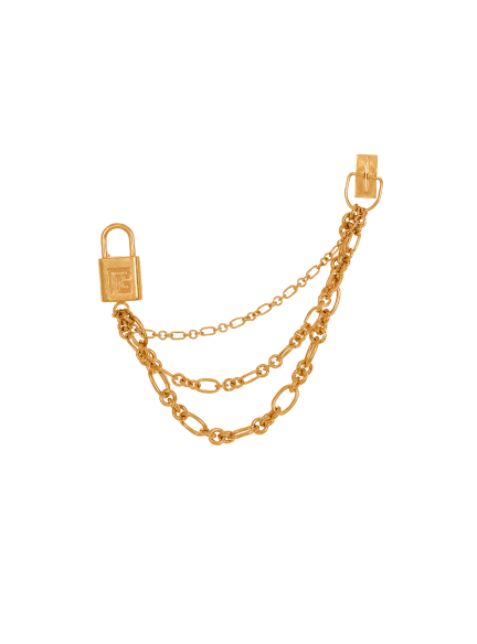 Sync brass brooch with chains