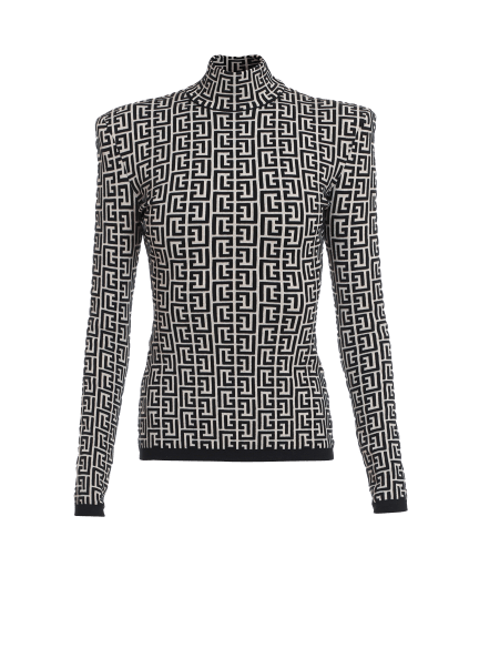Pull en maille à monogramme Balmain