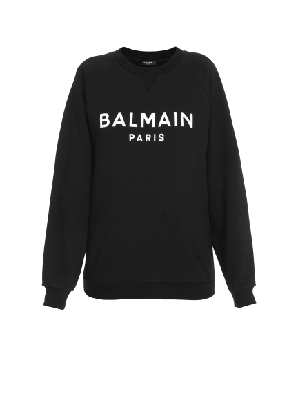 Felpa in cotone con logo Balmain