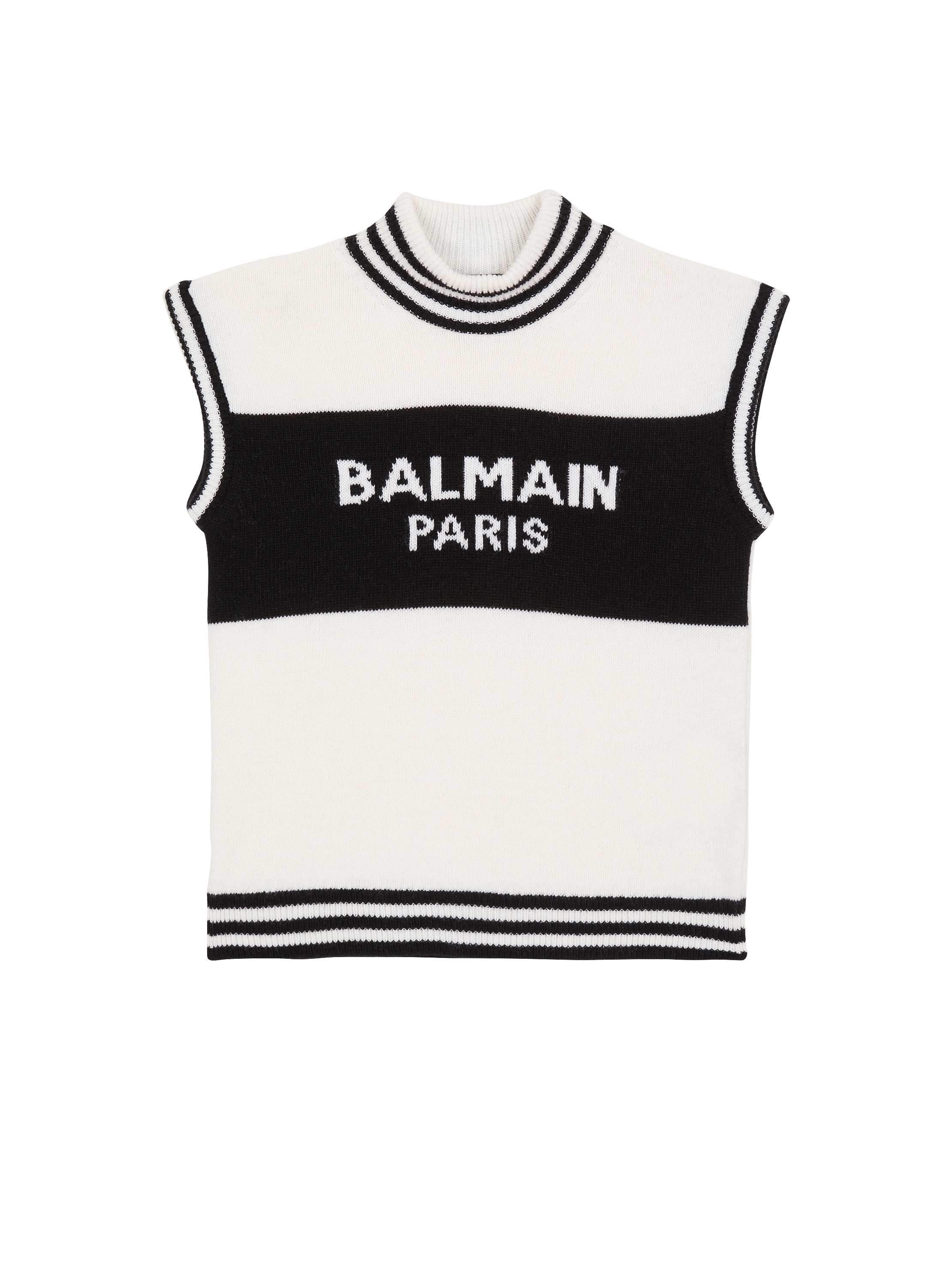 Pull sans manches en maille Balmain Paris
