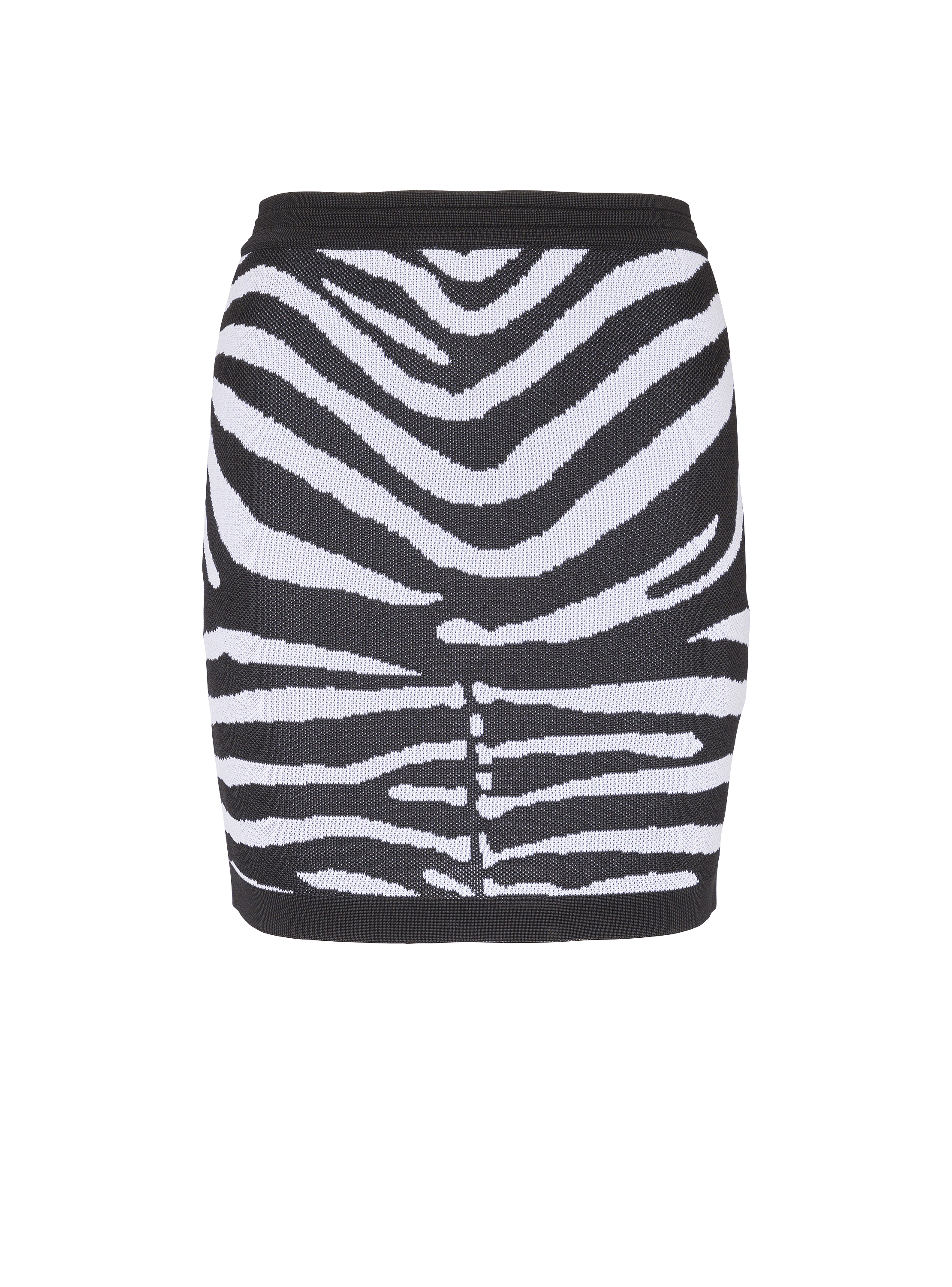 Kurzer Strickrock mit Zebramuster