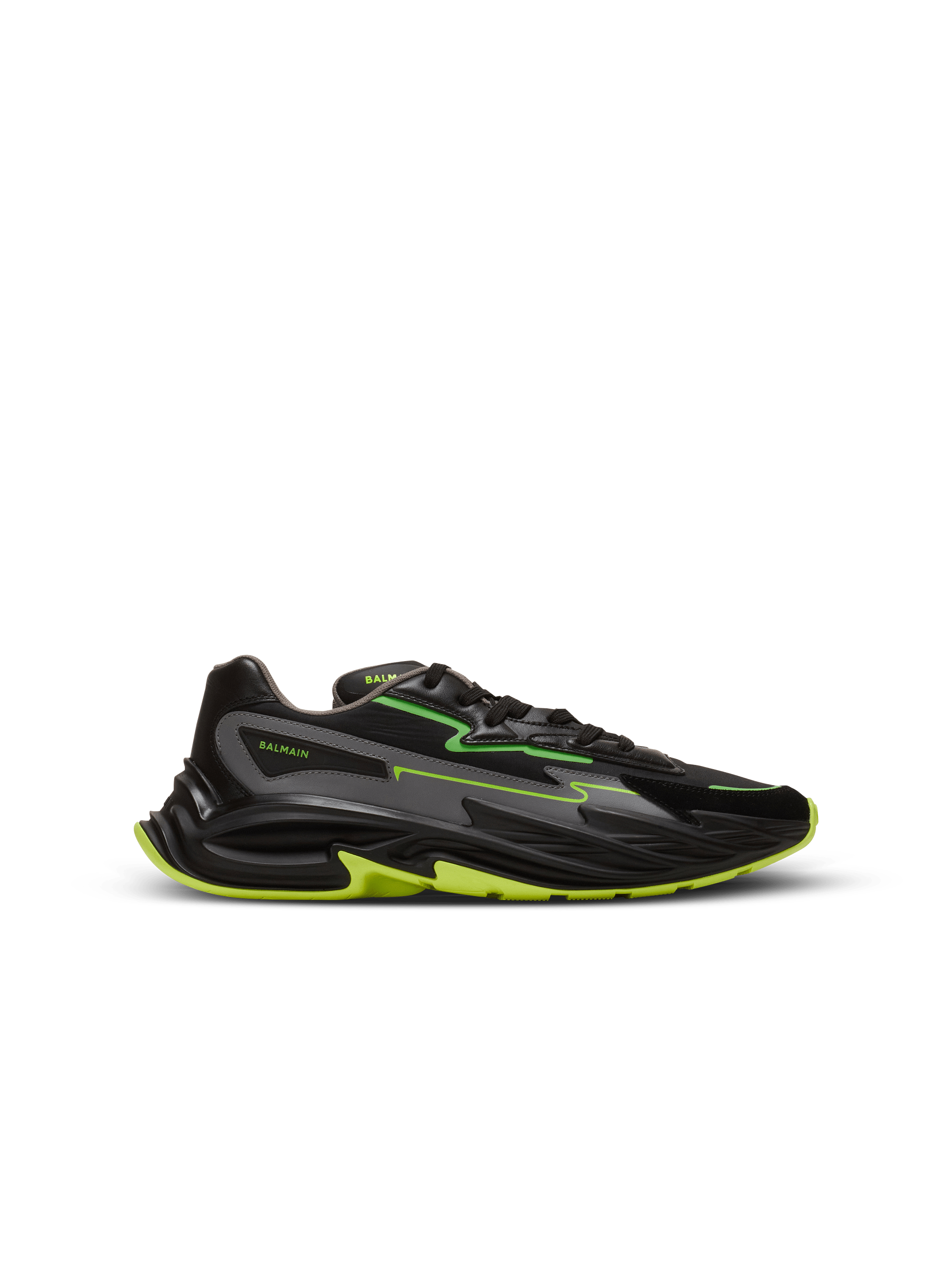 Run-Row leather and nylon sneakers