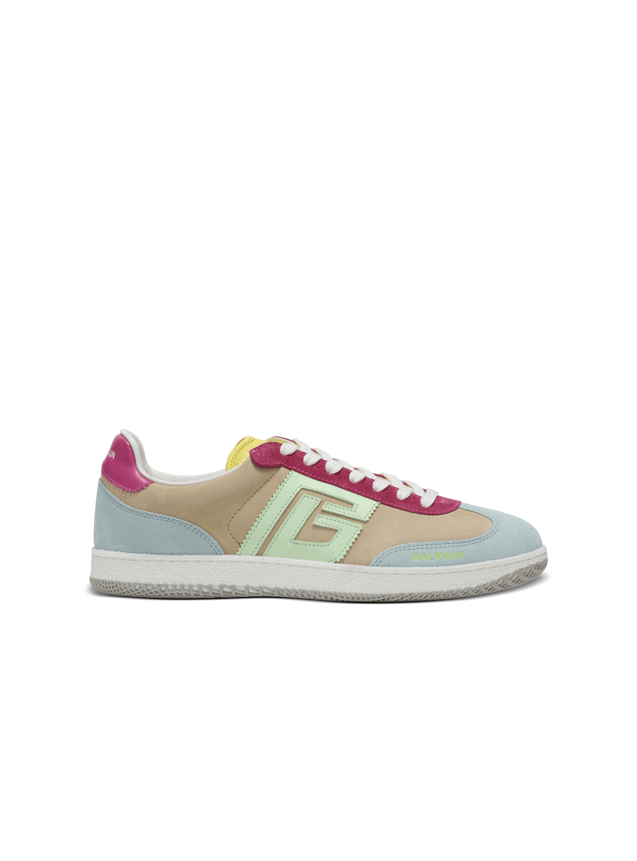 Balmain Swan sneakers in calfskin and suede