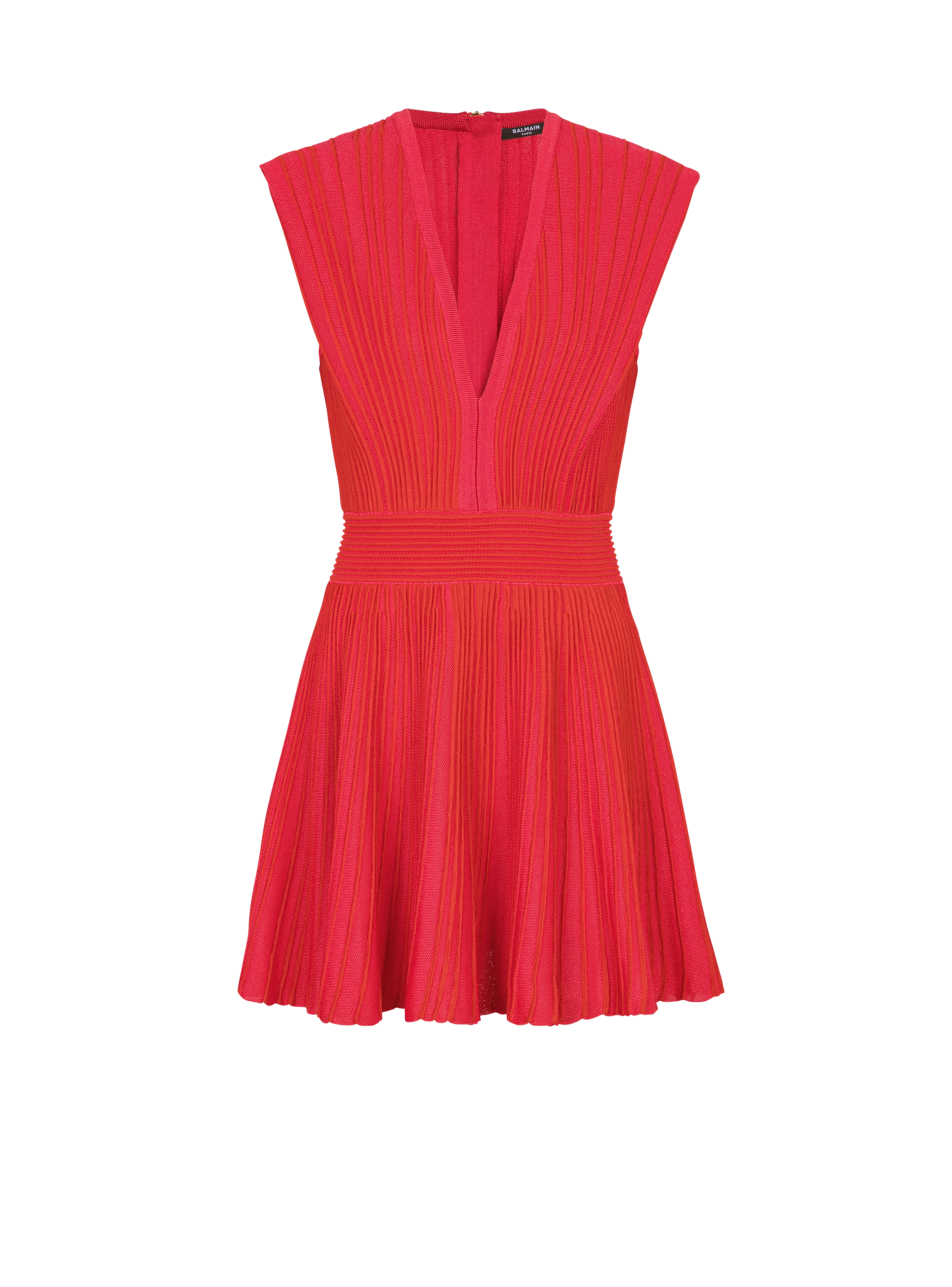 Ausgestelltes Kleid aus zweifarbigem Gewebe 