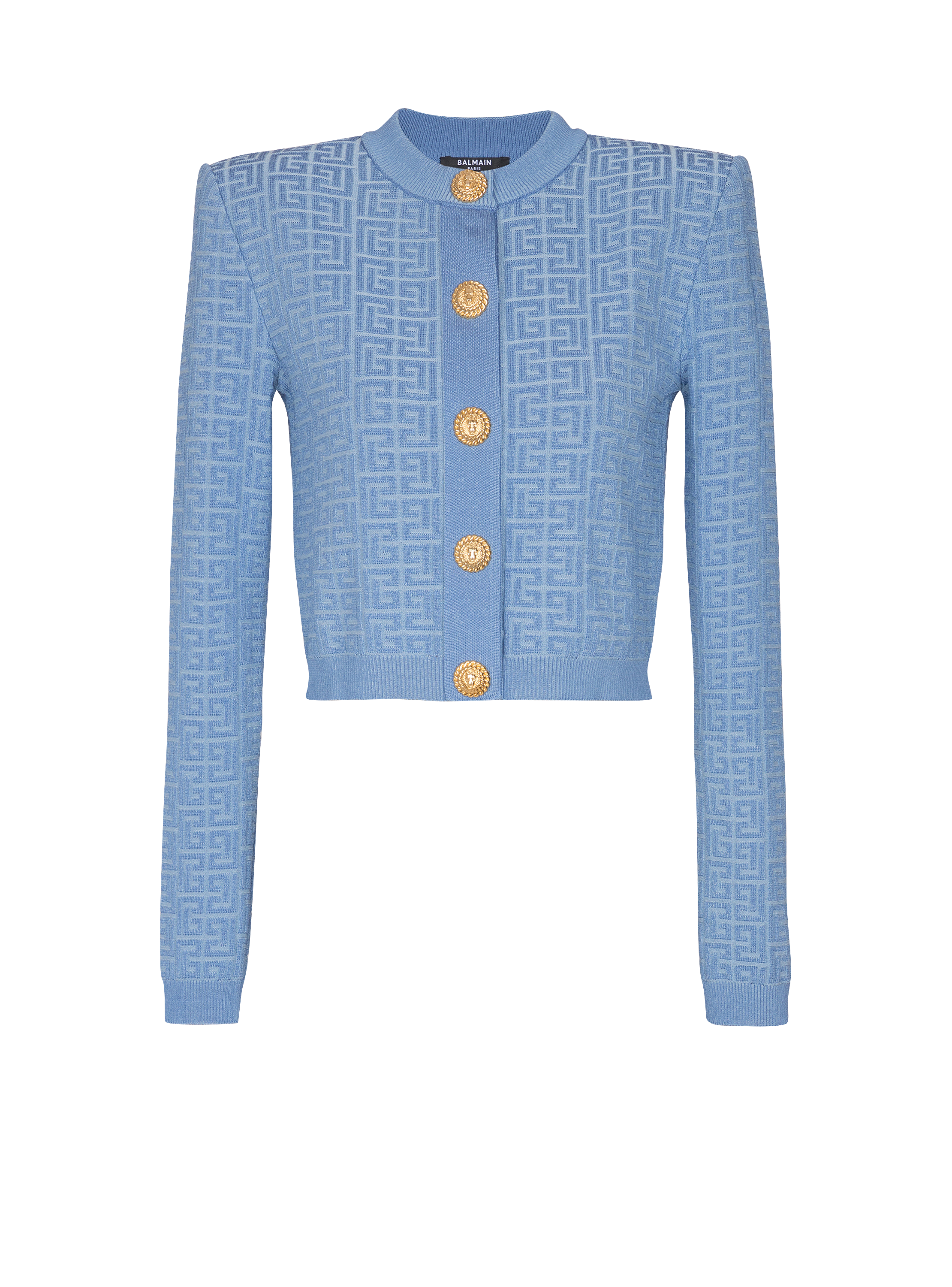 Cardigan in maglia con monogramma PB labirinto