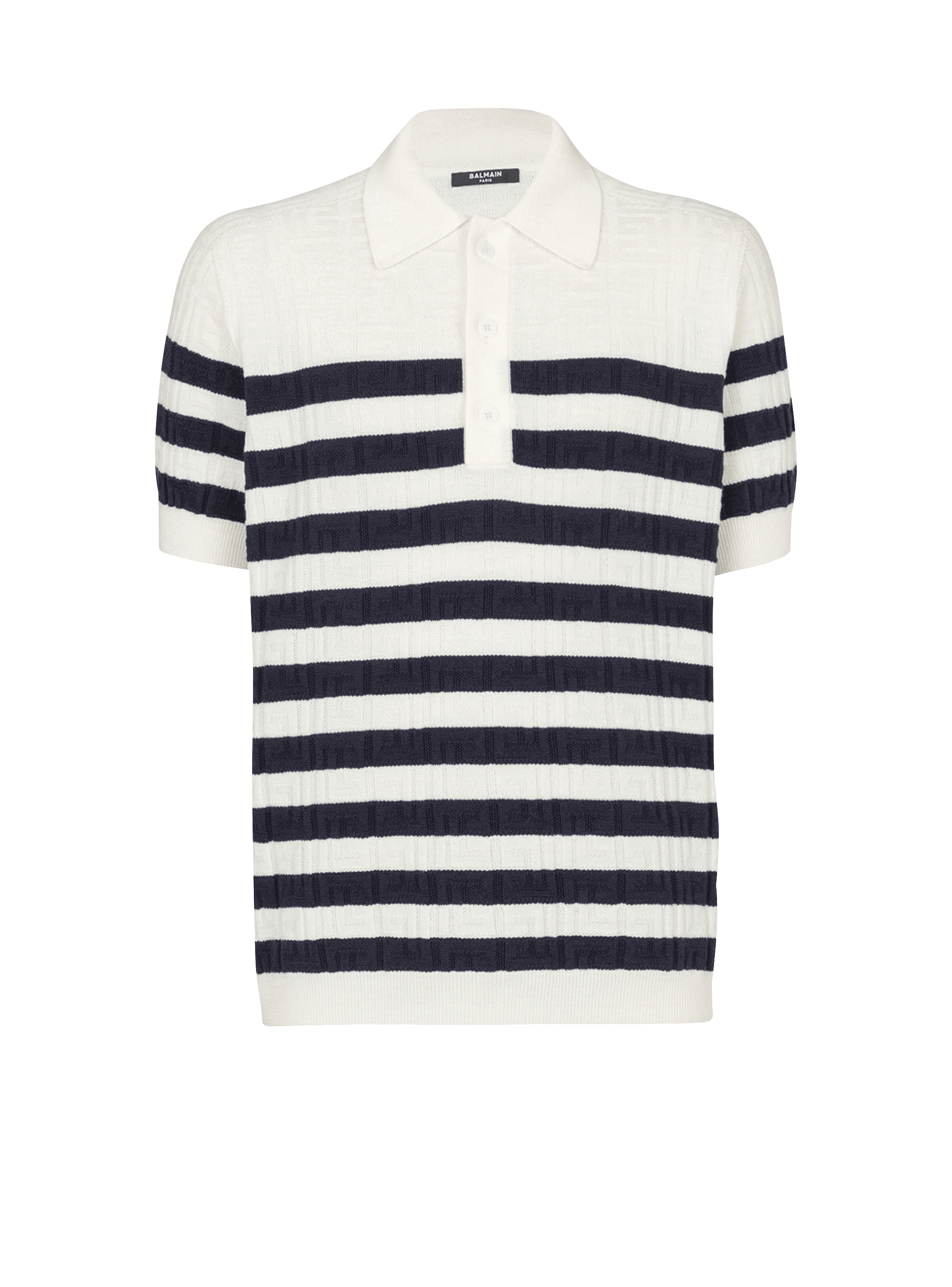 Polo marinière en maille à monogramme