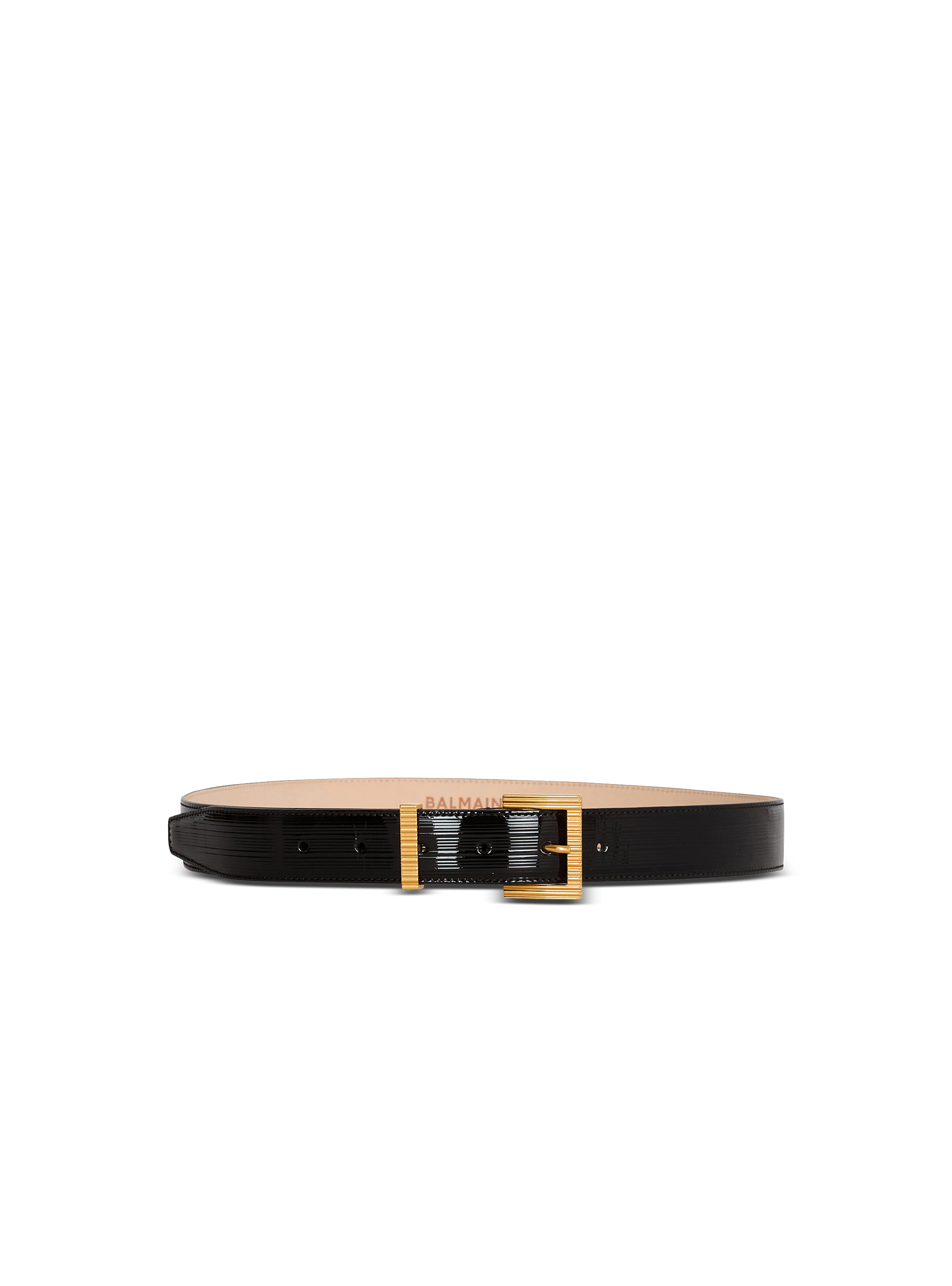Ceinture Parfum en cuir verni strié