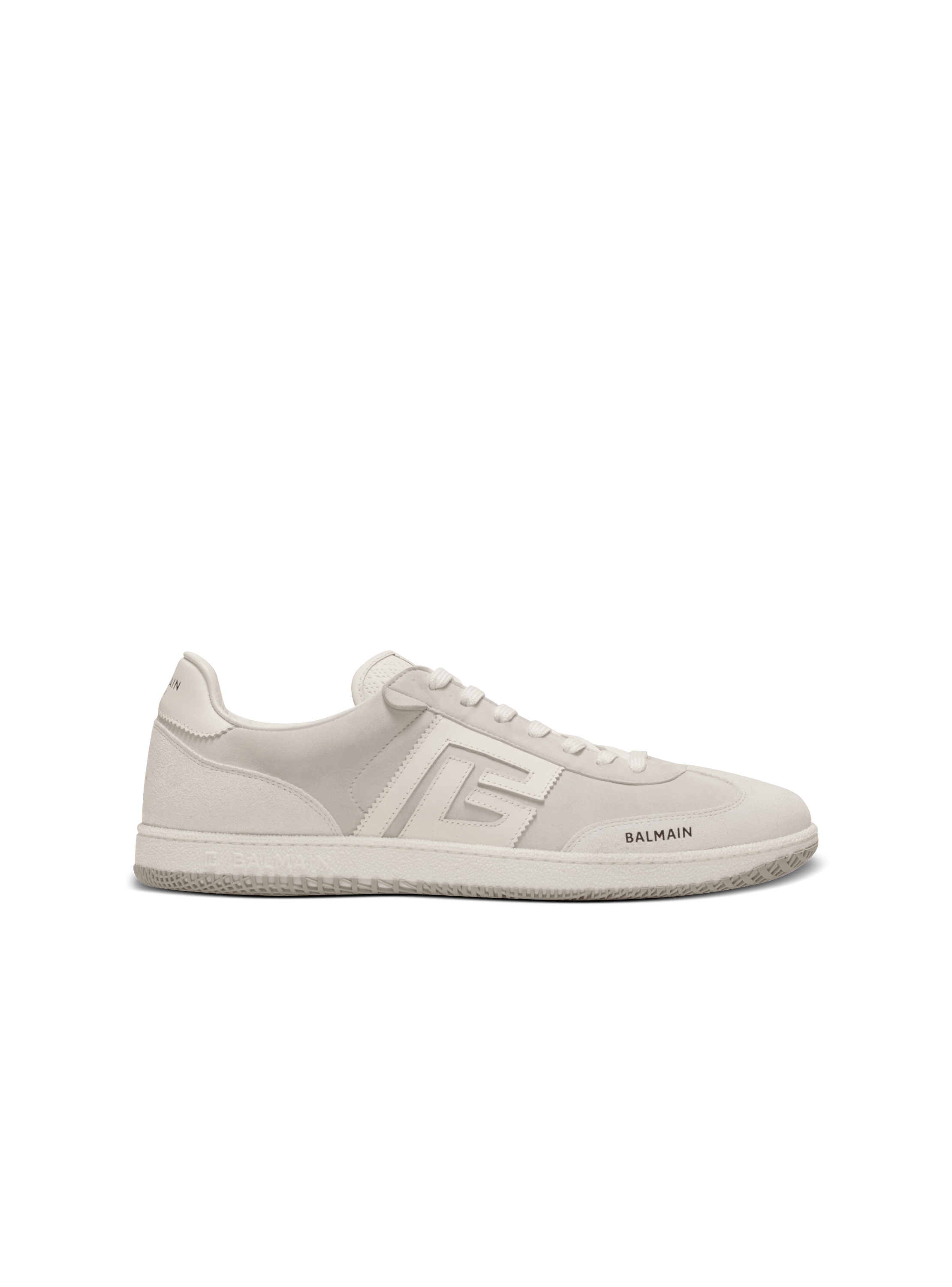 Balmain Swan suede and smooth leather trainers