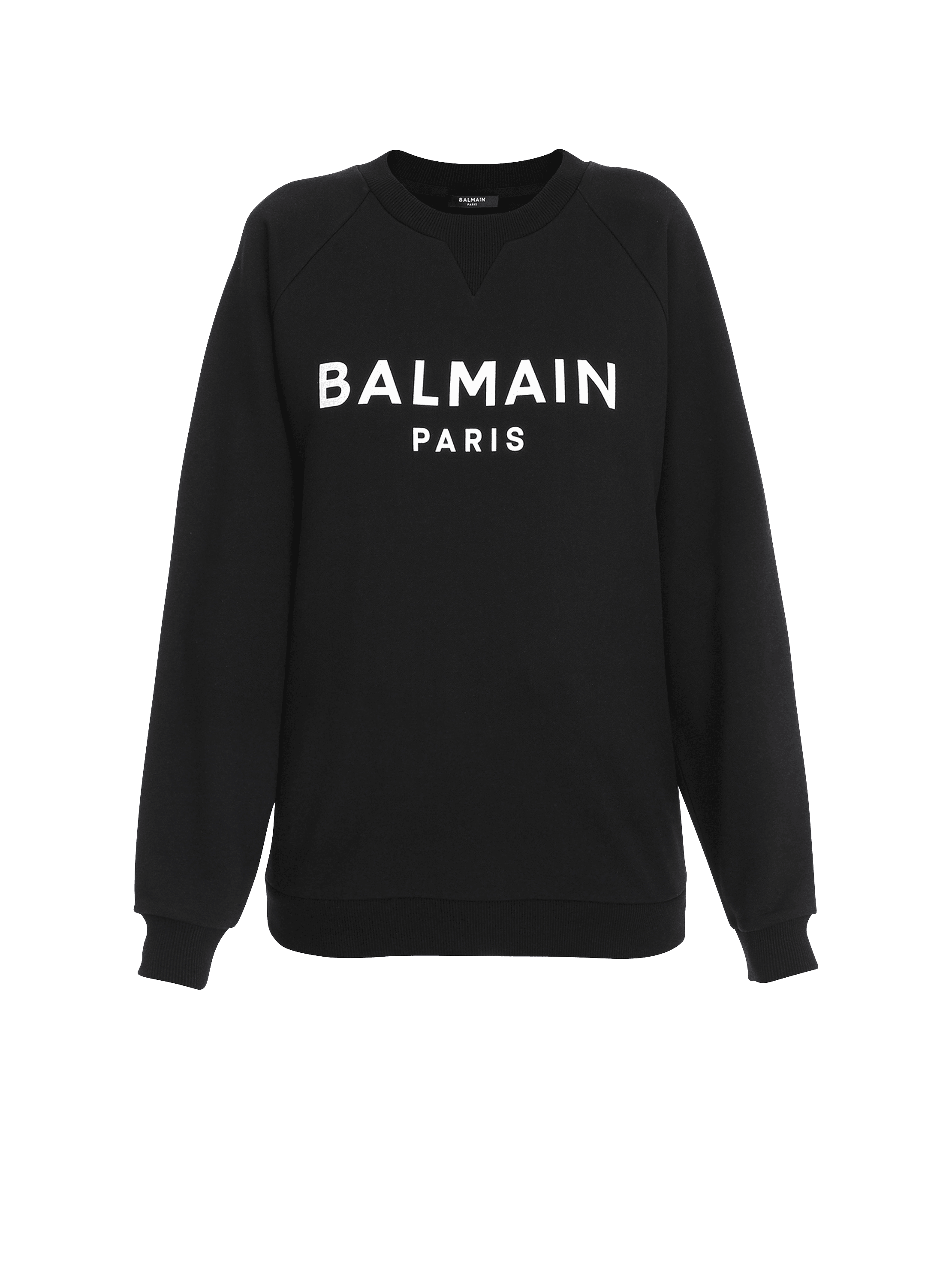Eco-designed cotton sweatshirt with Balmain logo print